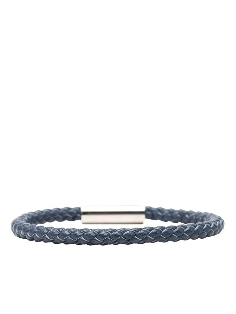 Hermes Goliath Bracelet Silver Navy Leather Metal